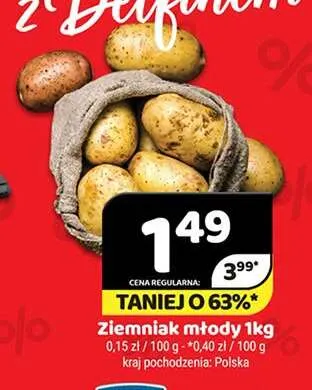 Ziemniak młody promocja w Delfin