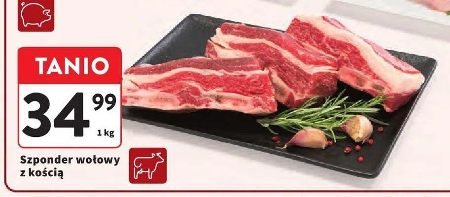Szponder wołowy z kością promocja w Intermarche