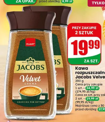 Kawa rozpuszczalna Jacobs Velvet promocja w Dino