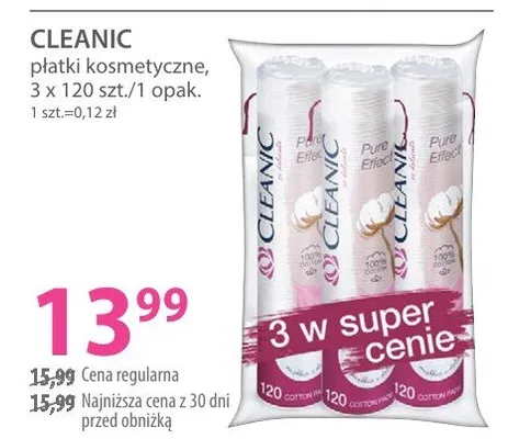 Płatki kosmetyczne 3 x 120 szt./1 opak. promocja w Hebe