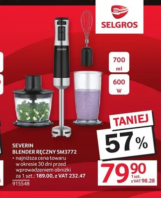 Blender ręczny Severin SM3772 promocja w Selgros