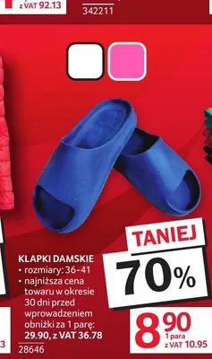 Klapki damskie promocja w Selgros