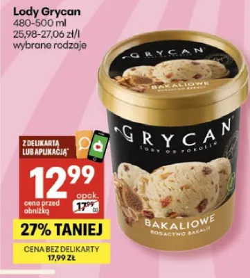 Lody różne rodzaje promocja w Delikatesy Centrum