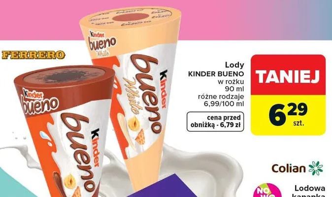 Lody Kinder Bueno w różku promocja w Carrefour Market