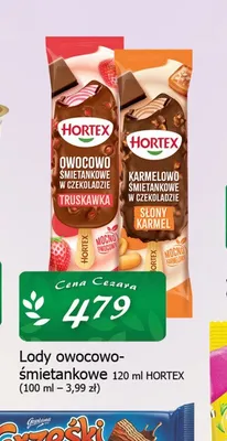 Lody owocowo-śmietankowe w czekoladzie truskawka 120ml promocja w CEZAR Delikatesy