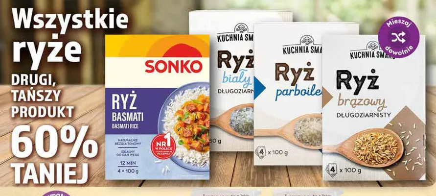 Ryż Basmati Sonko 4-pak 100g promocja w Dino