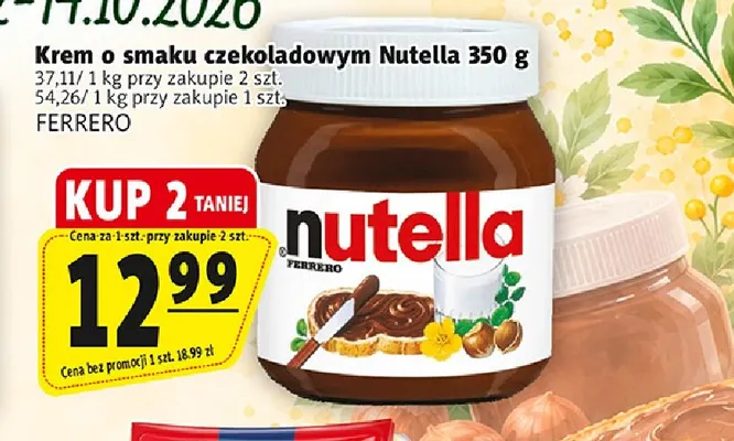 Krem o smaku czekoladowym Nutella Ferrero promocja w Prim Market