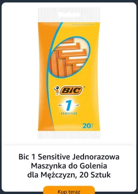 Jednorazowa maszynka do golenia dla mężczyzn Bic 1 Sensitive promocja w Amazon
