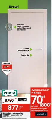 Skrzydło drzwiowe pełne Porta VECTOR T kaszmir promocja w Leroy Merlin