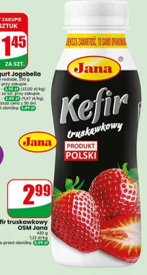 Kefir truskawkowy Jana promocja w Dino