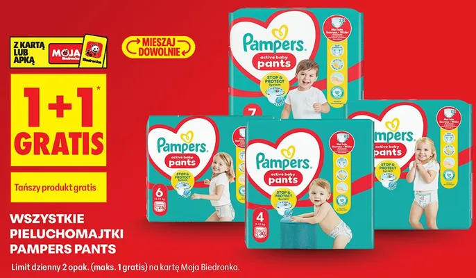 Pieluchomajtki Pampers active baby Pants rozmiar 6 promocja w Biedronka