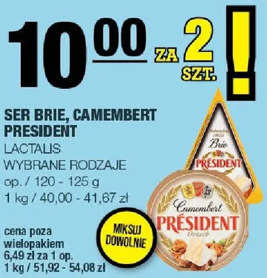 Ser Brie, Camembert Président wybrane rodzaje promocja w SPAR