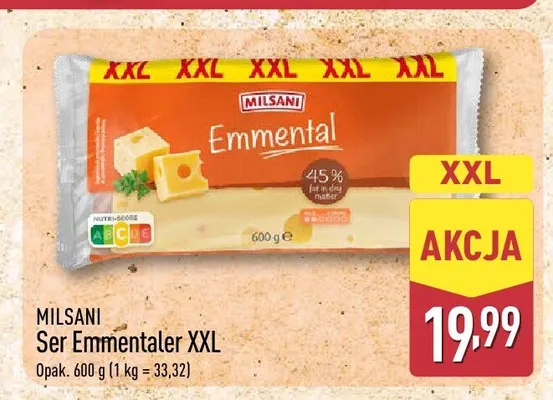 Ser Emmentaler XXL Milsani promocja w Aldi