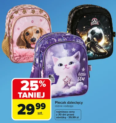Plecak dziecięcy promocja w Carrefour