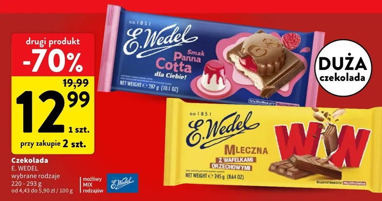 Czekolada E.Wedel promocja w Intermarche