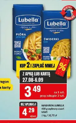 Makaron świderki Lubella promocja w Chorten