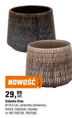 Doniczka Etno ceramika szkliwiona promocja w OBI
