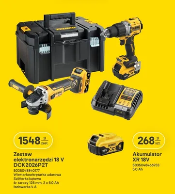 Zestaw elektronarzędzi 18 V DCK2026P2T promocja w Castorama