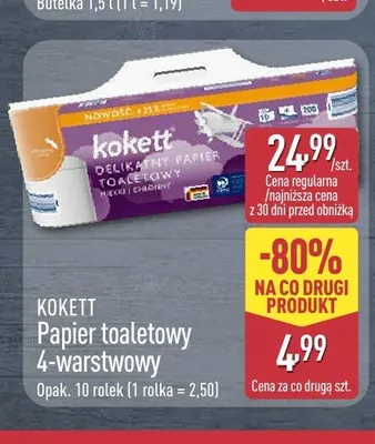 Papier toaletowy 4-warstwowy Kokett promocja w Aldi