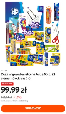 Duża wyprawka szkolna Astra XXL 21 elementów klasa 1-3 promocja w Empik