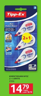 Korektor Mini Mysz Tipp-Ex 3-pak promocja w Selgros
