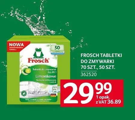 Tabletki do zmywarki Frosch Limonkowe 50 szt. promocja w Selgros