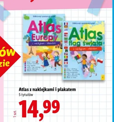 Książka Atlas z naklejkami i plakatem promocja w Lidl