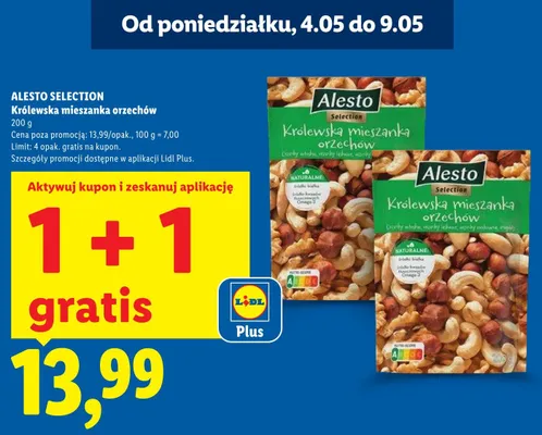 Królewska mieszanka orzechów Alesto Selection promocja w Lidl