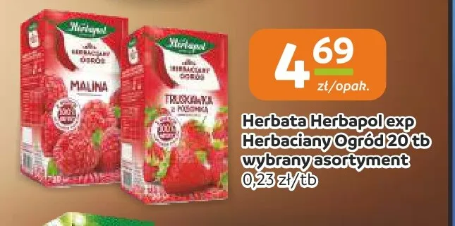 Herbata Herbapol Herbaciany Ogród Truskawka i Poziomka promocja w Społem Częstochowa