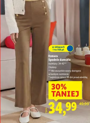 Spodnie damskie, 2 kolory promocja w Lidl