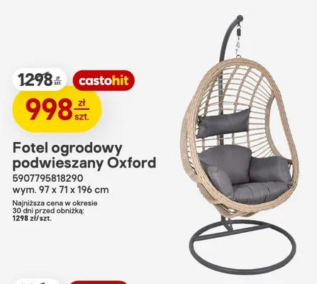 Fotel ogrodowy podwieszany Oxford promocja w Castorama