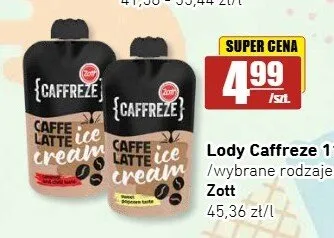 Lody Caffreze Caffe Latte Ice Cream Caramel and Sweet Taste Zott promocja w API Market