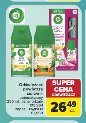 Odświeżacz powietrza automatyczny zapas Drzewo sandałowe i zmysłowa wanilia Air Wick promocja w Carrefour Market