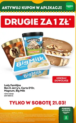 Lody Familijne Ben & Jerry's, Carte D'Or, Magnum, Big Milk różne rodzaje promocja w Żabka