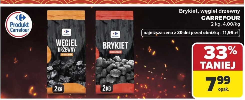 Węgiel drzewny do grillowania Carrefour promocja w Carrefour