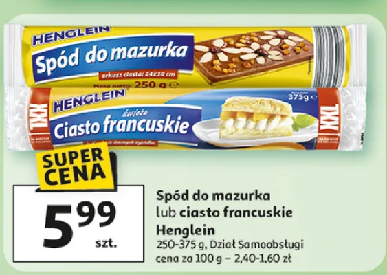 Spód do mazurka lub ciasto francuskie promocja w Auchan