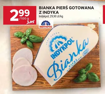 Bianka pierś gotowana z indyka Indykpol promocja w Stokrotka