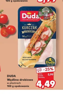 Wędlina drobiowa w plastrach Duda promocja w Kaufland