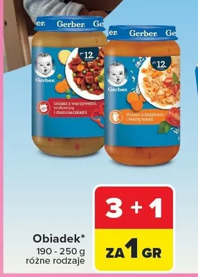 Obiadek Gerber gulasz z warzywami wołowiną i ziemniaczkami promocja w Carrefour