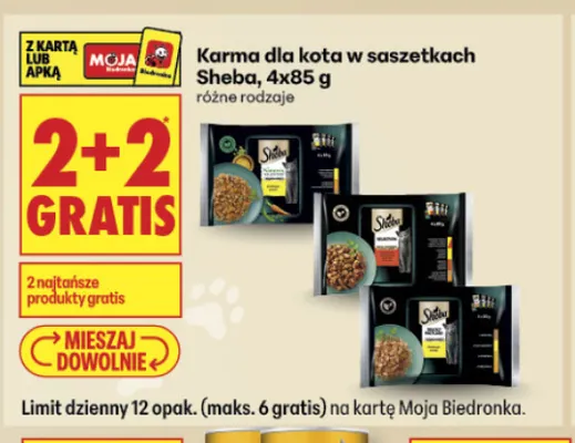 Karma dla kota w saszetkach Sheba 4-pak promocja w Biedronka