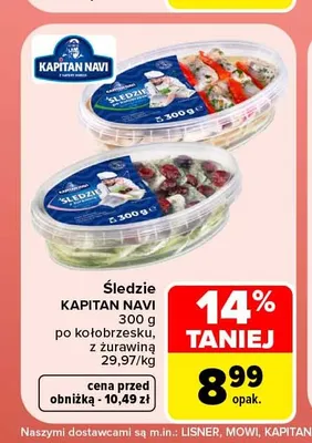 Śledzie po kołobrzesku Kapitan Navi promocja w Carrefour Market