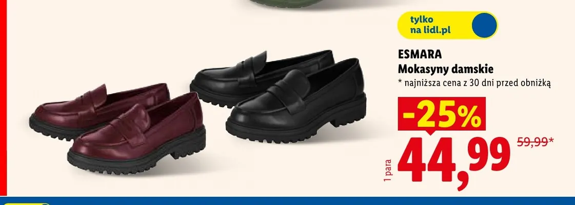 Mokasyny damskie Esmara czarne promocja w Lidl