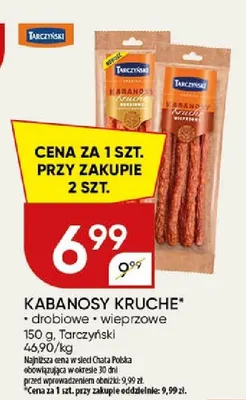 Kabanosy cheddar Tarczyński roślinne promocja w Chata Polska