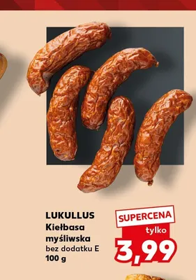 Kiełbasa myśliwska bez dodatku E Lukullus promocja w Kaufland