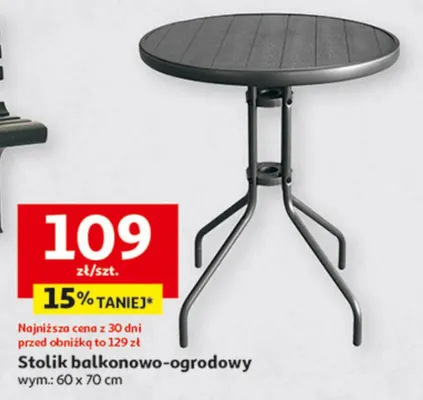 Stolik balkonowo-ogrodowy promocja w Auchan