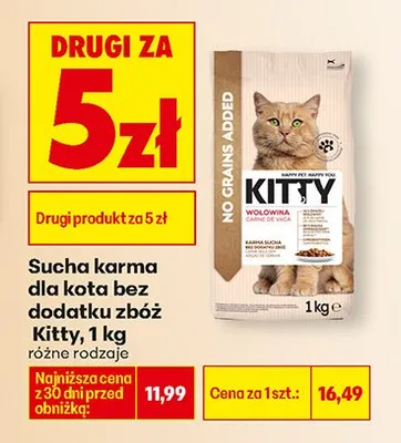 Sucha karma dla kota bez dodatku zbóż różne rodzaje promocja w Biedronka