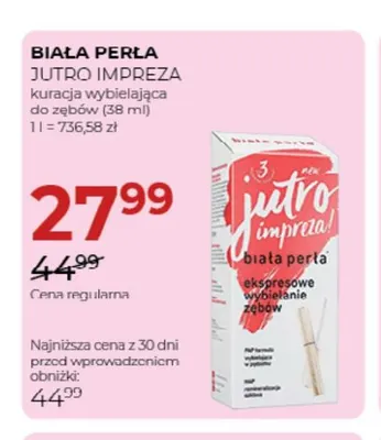 Kuracja wybielająca do zębów Biała Perła Jutro Impreza promocja w Drogerie Jawa
