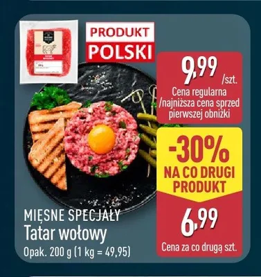 Tatar wołowy Mięsne Specjały promocja w Aldi