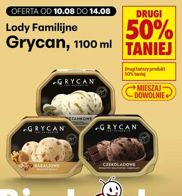 Lody śmietankowe z sosem pistacjowym Grycan promocja w Biedronka