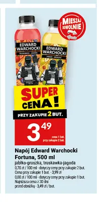 Napój Edward Warchocki Fortuna truskawka-jagoda promocja w Twój Market